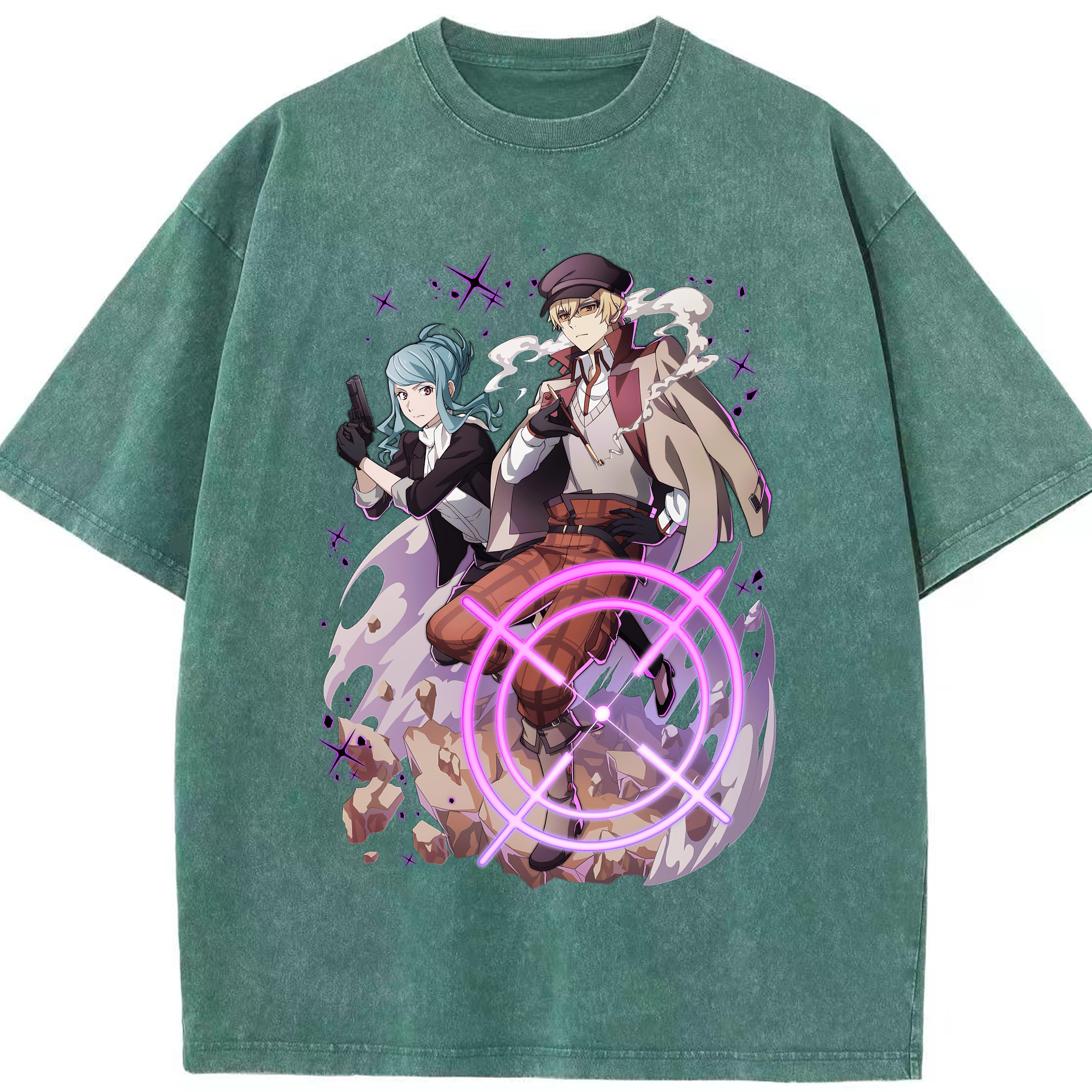 （画像用） 文豪ストレイドッグス Bungo Stray Dogs 綿100% ヴィンテージ風 半袖Tシャツ（フロントプリント）